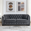 77-Inch Modern Chesterfield Velvet Sofa | Grey | 3-Seater Sofa Sensual Secret Boutique