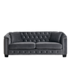 77-Inch Modern Chesterfield Velvet Sofa | Grey | 3-Seater Sofa Sensual Secret Boutique