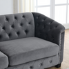 77-Inch Modern Chesterfield Velvet Sofa | Grey | 3-Seater Sofa Sensual Secret Boutique