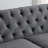 77-Inch Modern Chesterfield Velvet Sofa | Grey | 3-Seater Sofa Sensual Secret Boutique