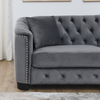 77-Inch Modern Chesterfield Velvet Sofa | Grey | 3-Seater Sofa Sensual Secret Boutique