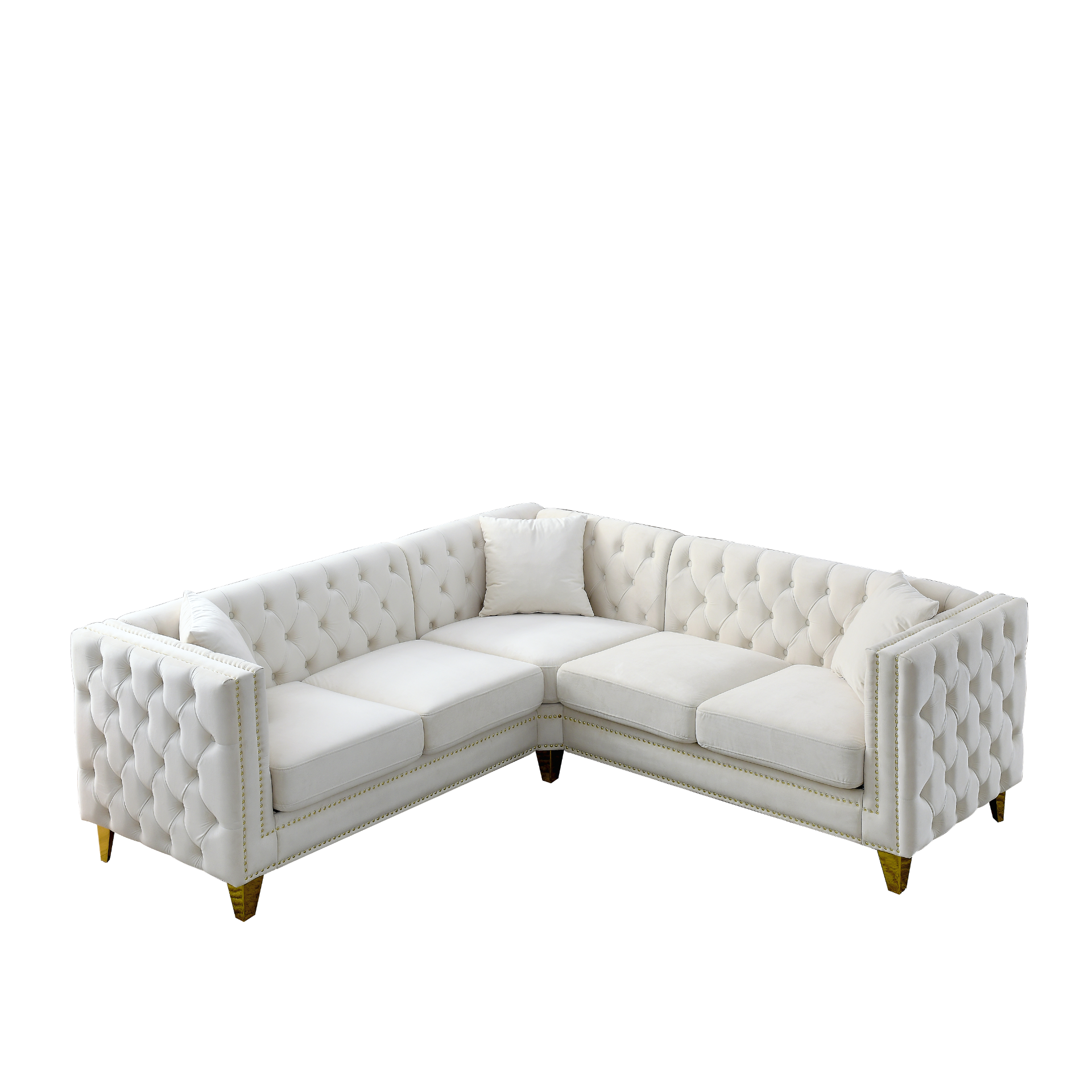 82.2-Inch Velvet Corner Sofa Covers, L-Shaped Sectional Couch, 5-Seater Corner Sofas with 3 Cushions Sensual Secret Boutique