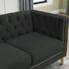 {Contact us for 3D modeling} Velvet Sofa for Living Room, Buttons Tufted Square Arm Couch, Modern Couch Upholstered Button and Metal Legs, Sofa Couch for Bedroom, Black Velvet, 2PCS Sensual Secret Boutique