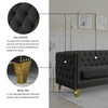 {Contact us for 3D modeling} Velvet Sofa for Living Room, Buttons Tufted Square Arm Couch, Modern Couch Upholstered Button and Metal Legs, Sofa Couch for Bedroom, Black Velvet, 2PCS Sensual Secret Boutique