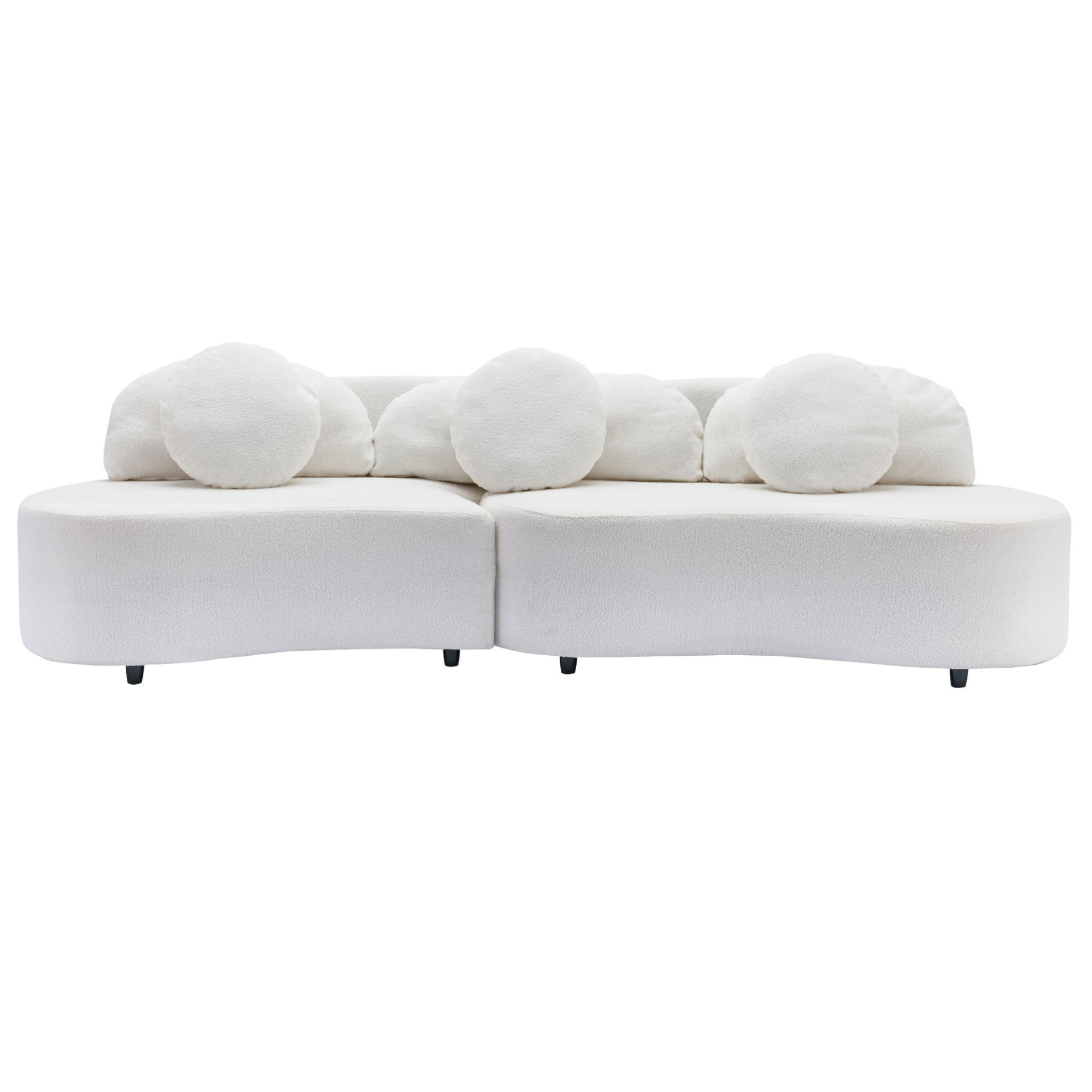 103.9" Modern Living Room Sofa Lamb Velvet Upholstered Couch Furniture, Beige Sensual Secret Boutique