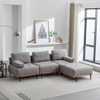 100.7'' L-Shape Sectional Sofa | Comfortable Fabric, Removable Ottoman, Grey Sensual Secret Boutique