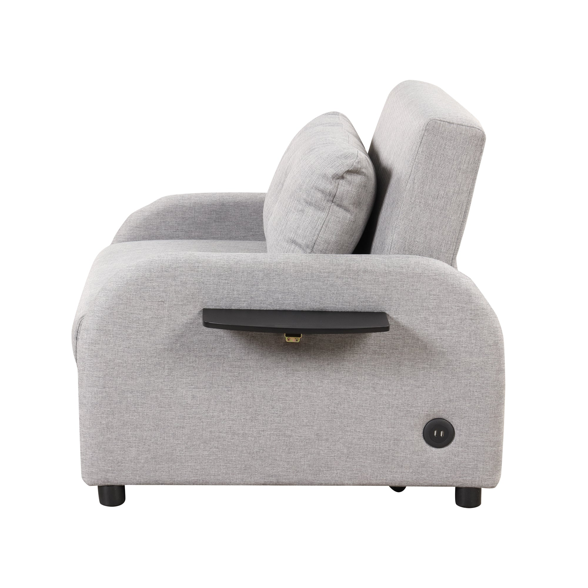 Pull Out Sofa Sleeper 3 in 1 with 2 Wing Table and USB Charge - Grey Sensual Secret Boutique