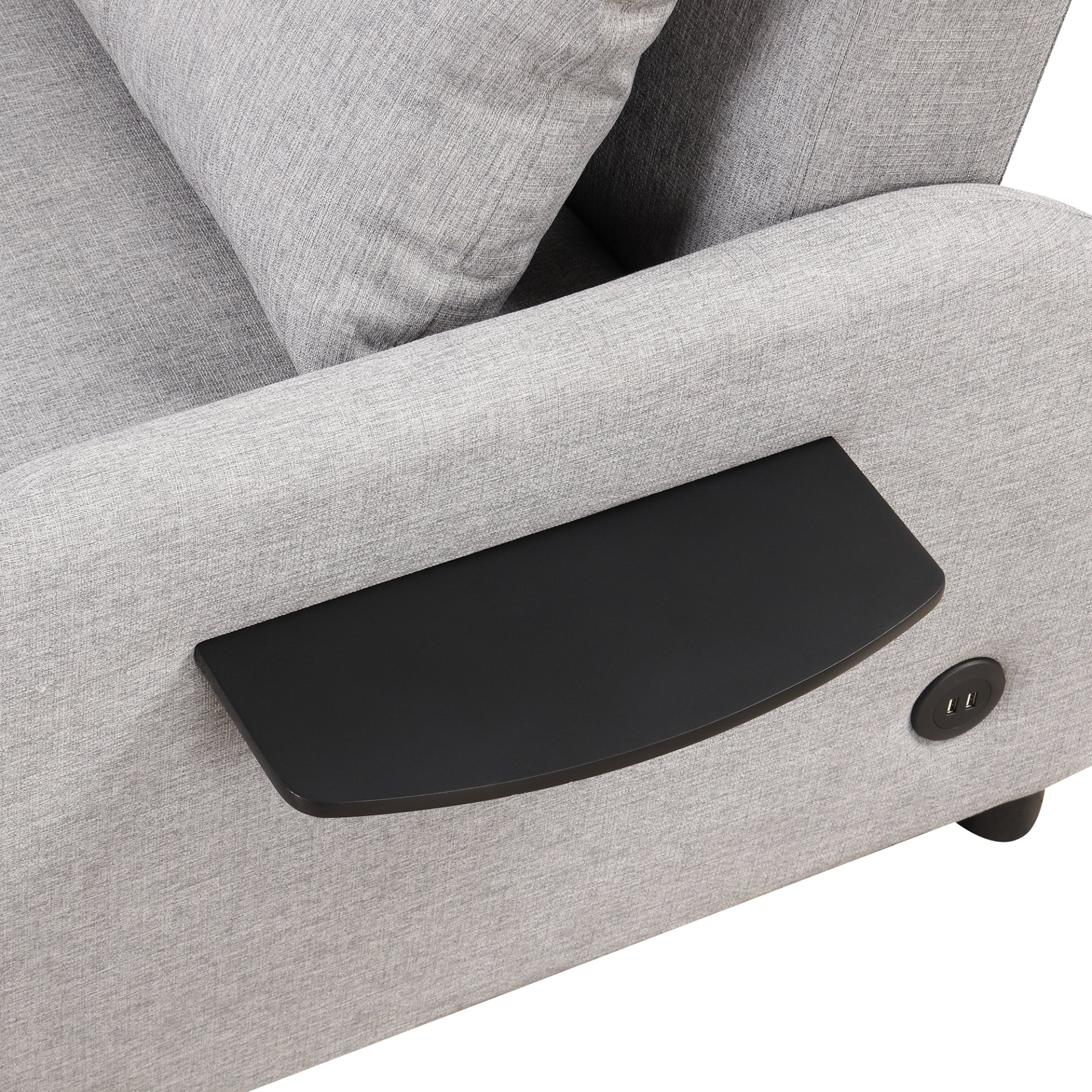 Pull Out Sofa Sleeper 3 in 1 with 2 Wing Table and USB Charge - Grey Sensual Secret Boutique