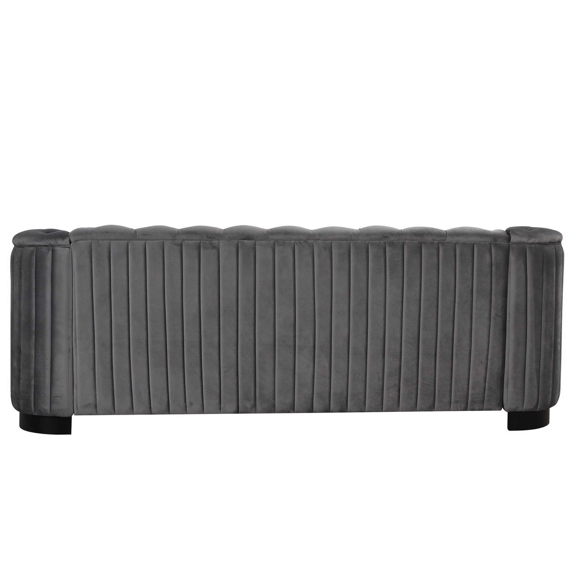 82-Inch Mid Century Modern Sofa | Velvet Upholstered Couch in Gray Sensual Secret Boutique