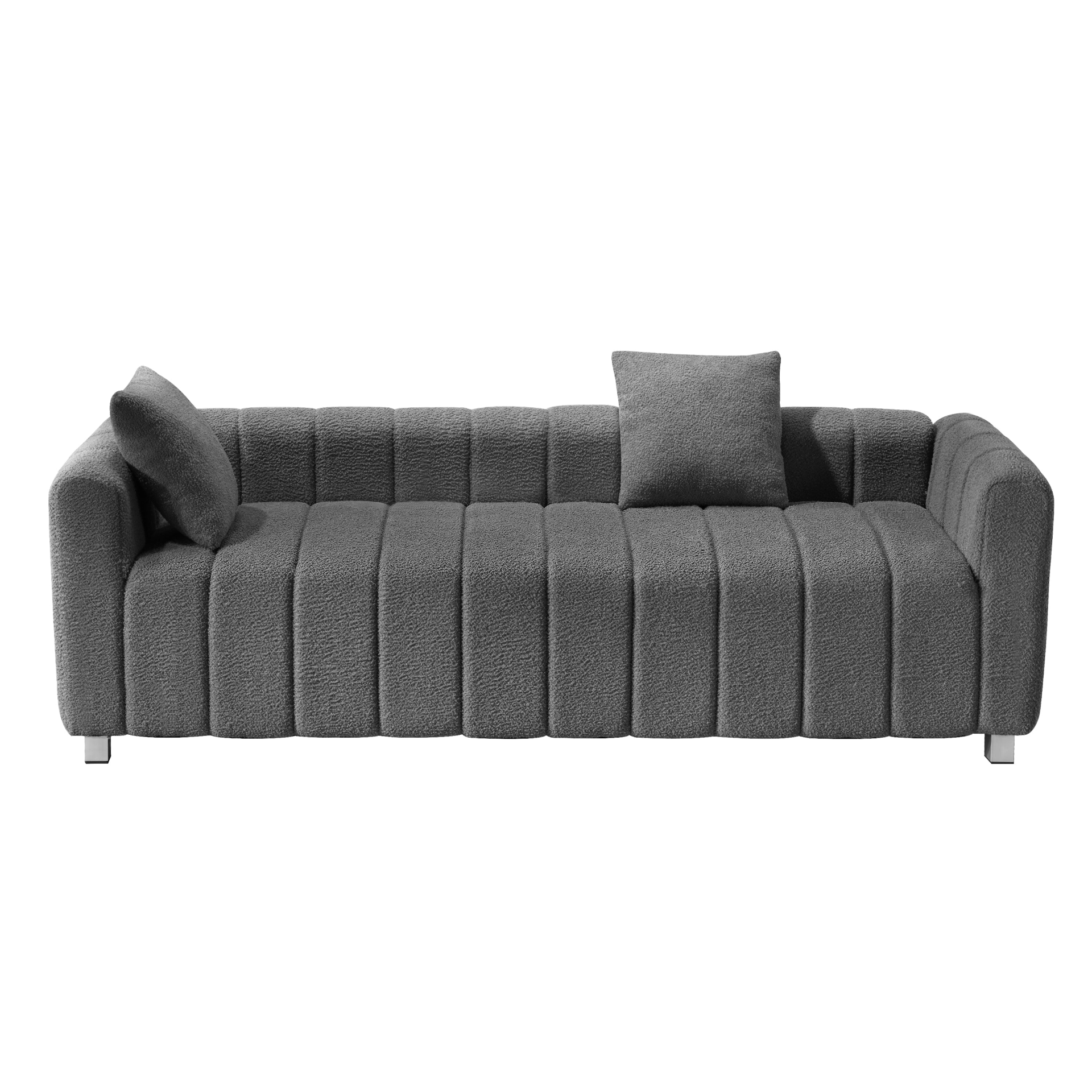 Modern Teddy Velvet Sofa - Exquisite Upholstered Loveseat with Striped Decoration Sensual Secret Boutique