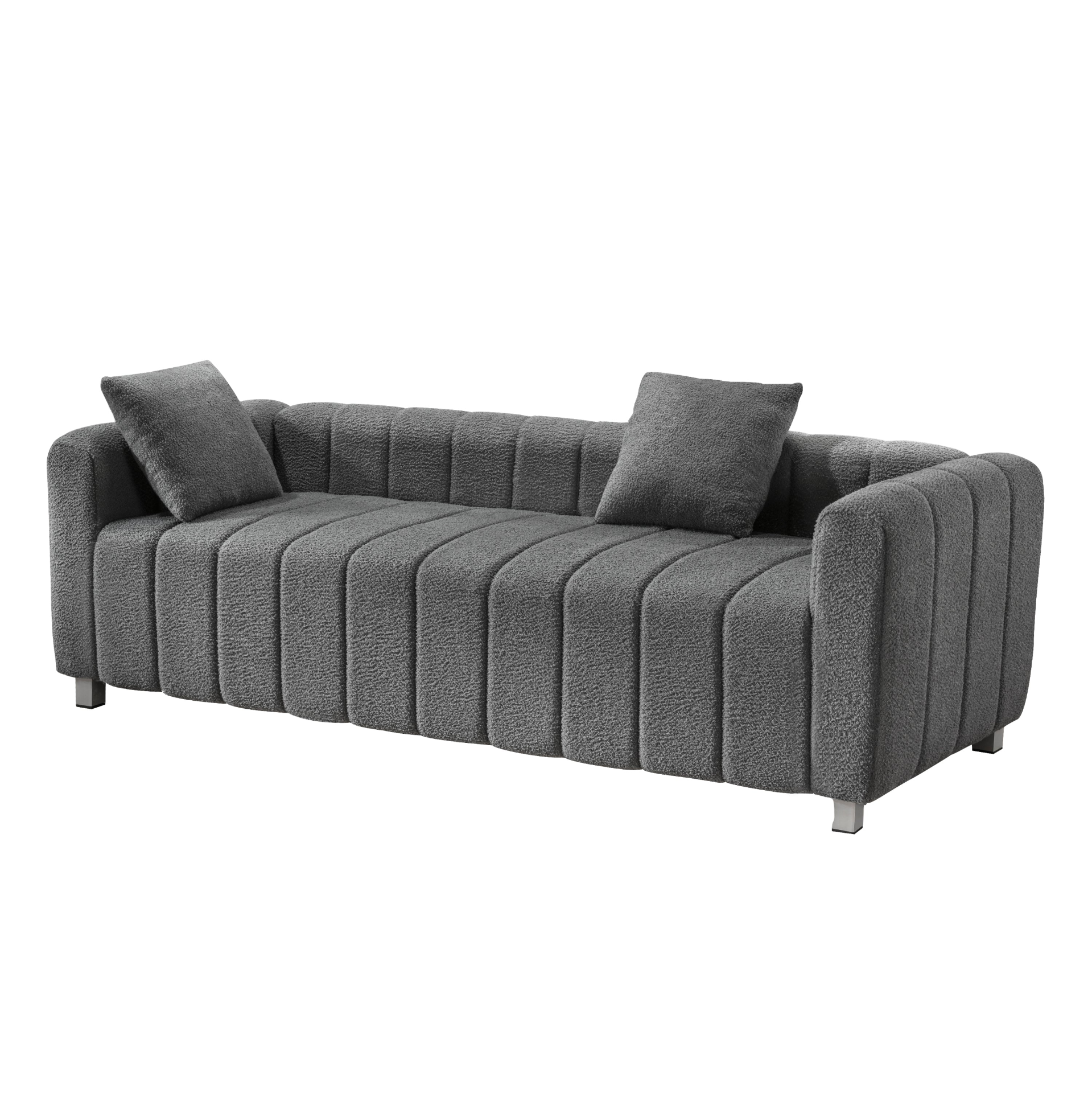 Modern Teddy Velvet Sofa - Exquisite Upholstered Loveseat with Striped Decoration Sensual Secret Boutique