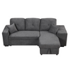 Reversible Sleeper Sectional Sofa Bed with Side Shelf and 2 Stools - Blue Black Sensual Secret Boutique