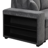 Reversible Sleeper Sectional Sofa Bed with Side Shelf and 2 Stools - Blue Black Sensual Secret Boutique