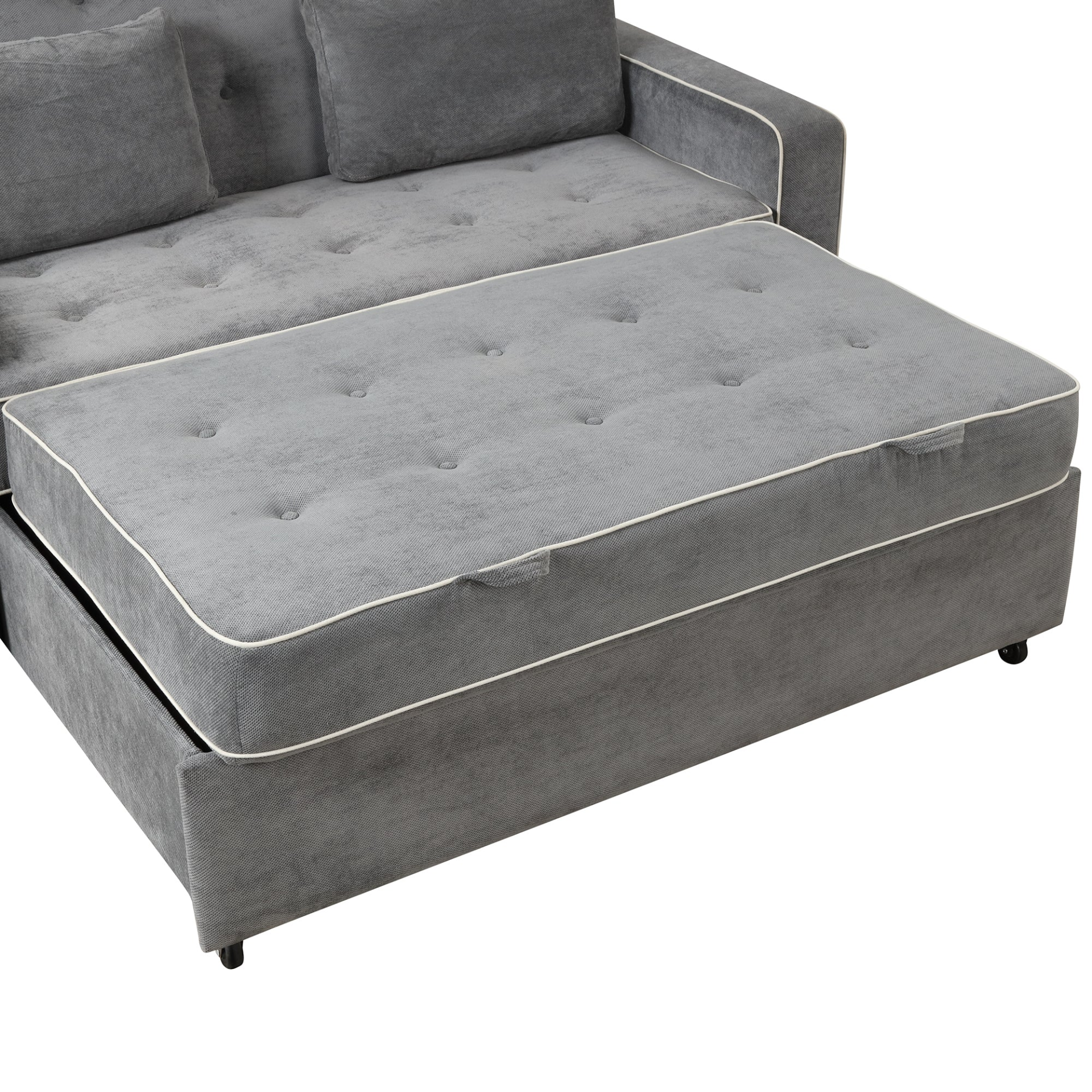 65.7" Linen Upholstered Sleeper Bed, Pull Out Sofa Bed Couch with Adjustable Backrest Sensual Secret Boutique