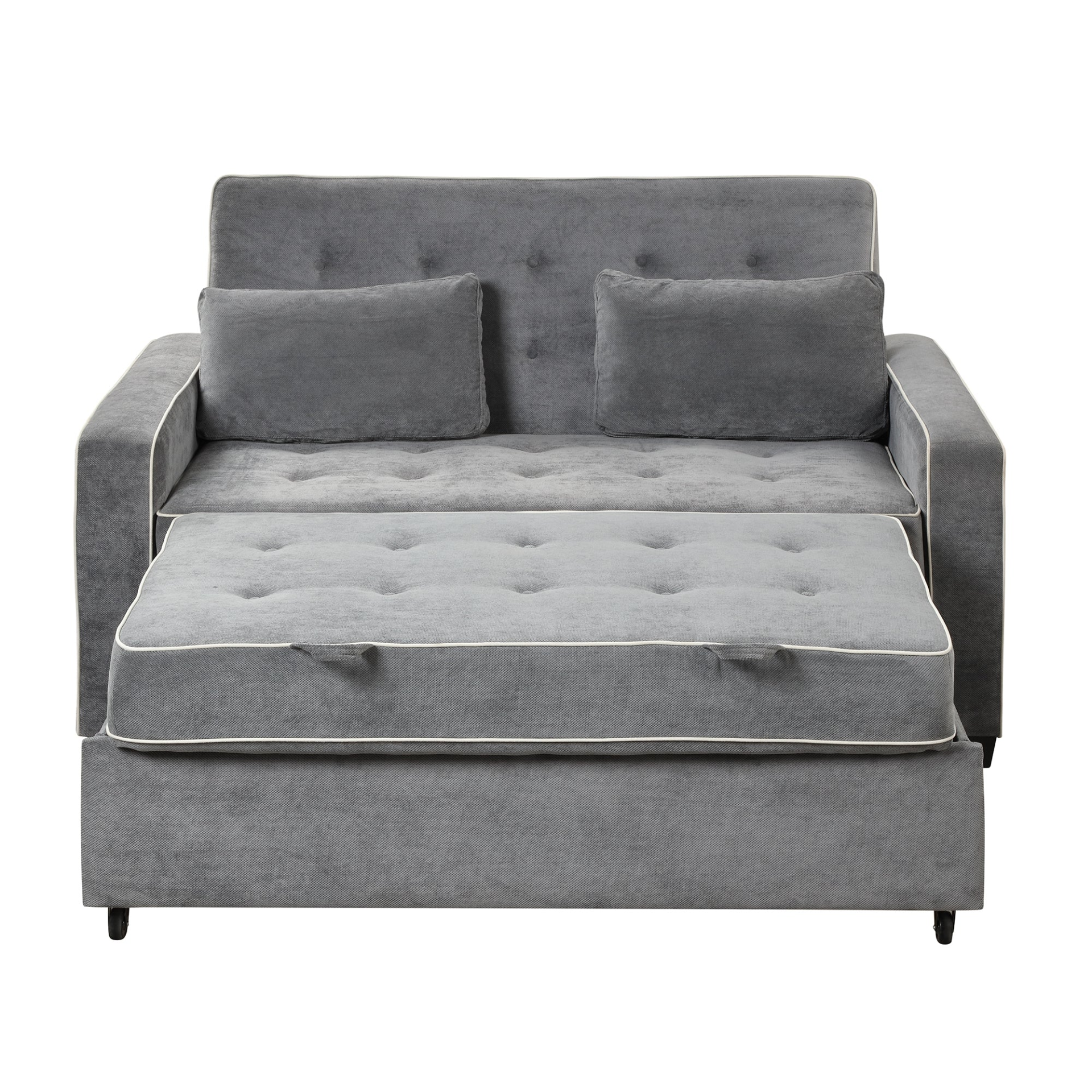 65.7" Linen Upholstered Sleeper Bed, Pull Out Sofa Bed Couch with Adjustable Backrest Sensual Secret Boutique