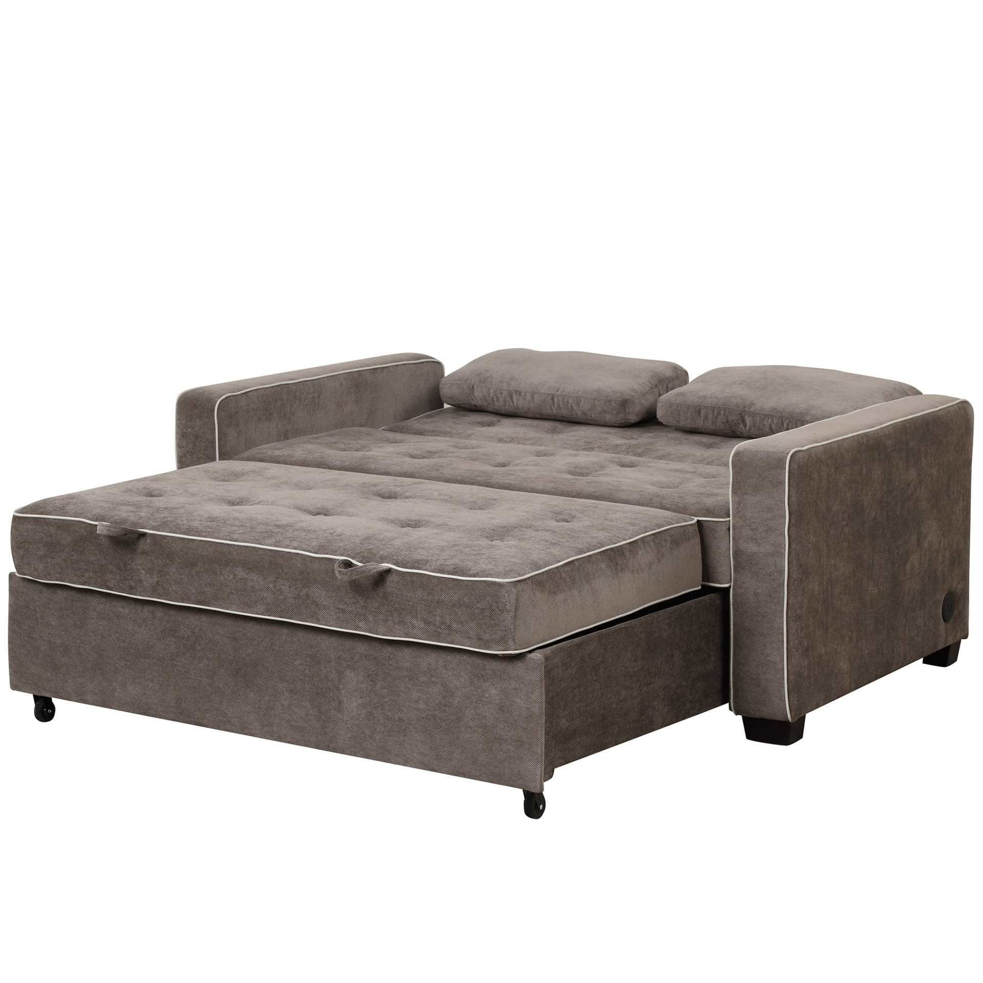 Upgrade Your Living Room with the 65.7" Linen Upholstered Sleeper Bed - Pull Out Sofa Bed Couch with Dual USB Charging Port Sensual Secret Boutique