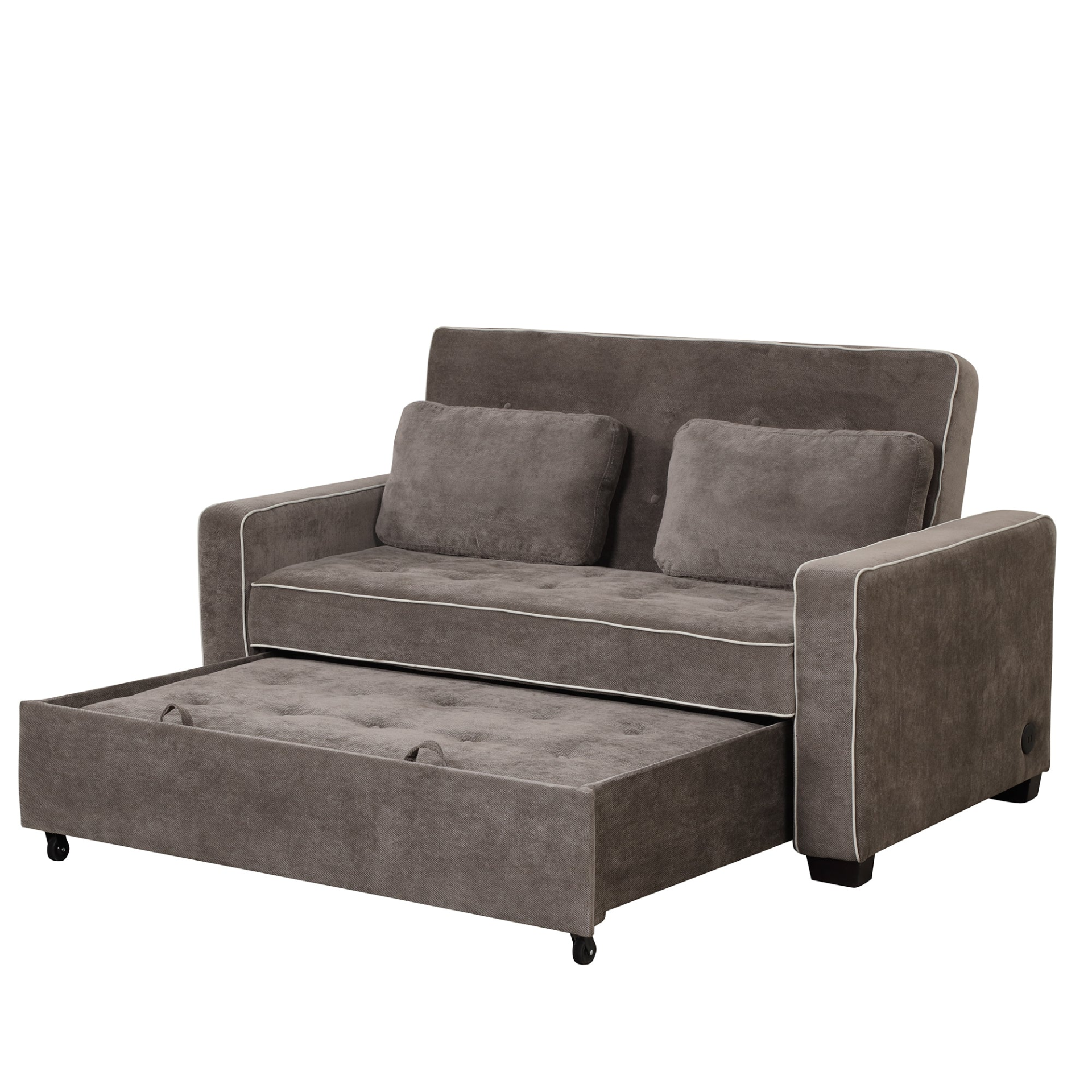 Upgrade Your Living Room with the 65.7" Linen Upholstered Sleeper Bed - Pull Out Sofa Bed Couch with Dual USB Charging Port Sensual Secret Boutique