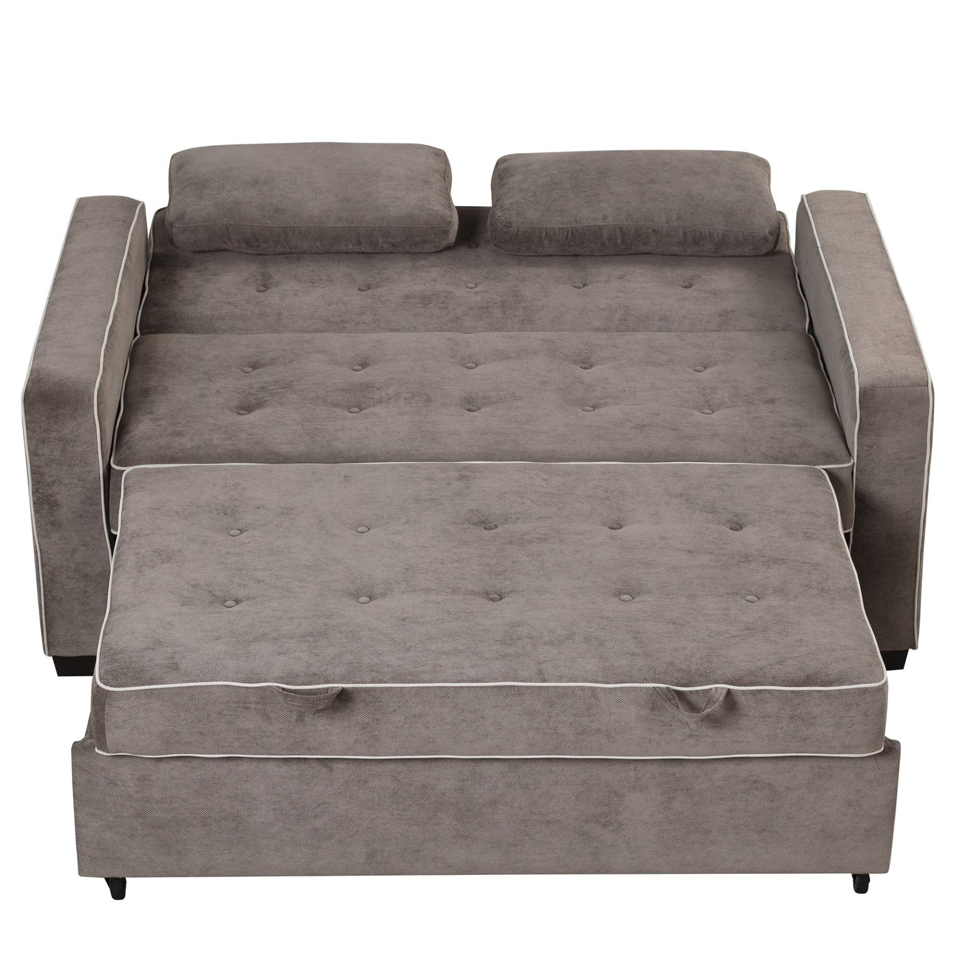 Upgrade Your Living Room with the 65.7" Linen Upholstered Sleeper Bed - Pull Out Sofa Bed Couch with Dual USB Charging Port Sensual Secret Boutique