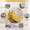 270 Degree Swivel Power Recliner with Voice Control, Bluetooth Music Player, USB Ports, Atmosphere Lamp, Hidden Arm Storage and Mobile Phone Holder - Yellow Sensual Secret Boutique