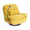 270 Degree Swivel Power Recliner with Voice Control, Bluetooth Music Player, USB Ports, Atmosphere Lamp, Hidden Arm Storage and Mobile Phone Holder - Yellow Sensual Secret Boutique