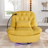 270 Degree Swivel Power Recliner with Voice Control, Bluetooth Music Player, USB Ports, Atmosphere Lamp, Hidden Arm Storage and Mobile Phone Holder - Yellow Sensual Secret Boutique