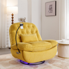 270 Degree Swivel Power Recliner with Voice Control, Bluetooth Music Player, USB Ports, Atmosphere Lamp, Hidden Arm Storage and Mobile Phone Holder - Yellow Sensual Secret Boutique