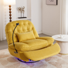 270 Degree Swivel Power Recliner with Voice Control, Bluetooth Music Player, USB Ports, Atmosphere Lamp, Hidden Arm Storage and Mobile Phone Holder - Yellow Sensual Secret Boutique