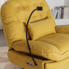 270 Degree Swivel Power Recliner with Voice Control, Bluetooth Music Player, USB Ports, Atmosphere Lamp, Hidden Arm Storage and Mobile Phone Holder - Yellow Sensual Secret Boutique