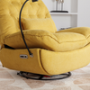 270 Degree Swivel Power Recliner with Voice Control, Bluetooth Music Player, USB Ports, Atmosphere Lamp, Hidden Arm Storage and Mobile Phone Holder - Yellow Sensual Secret Boutique