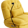 270 Degree Swivel Power Recliner with Voice Control, Bluetooth Music Player, USB Ports, Atmosphere Lamp, Hidden Arm Storage and Mobile Phone Holder - Yellow Sensual Secret Boutique