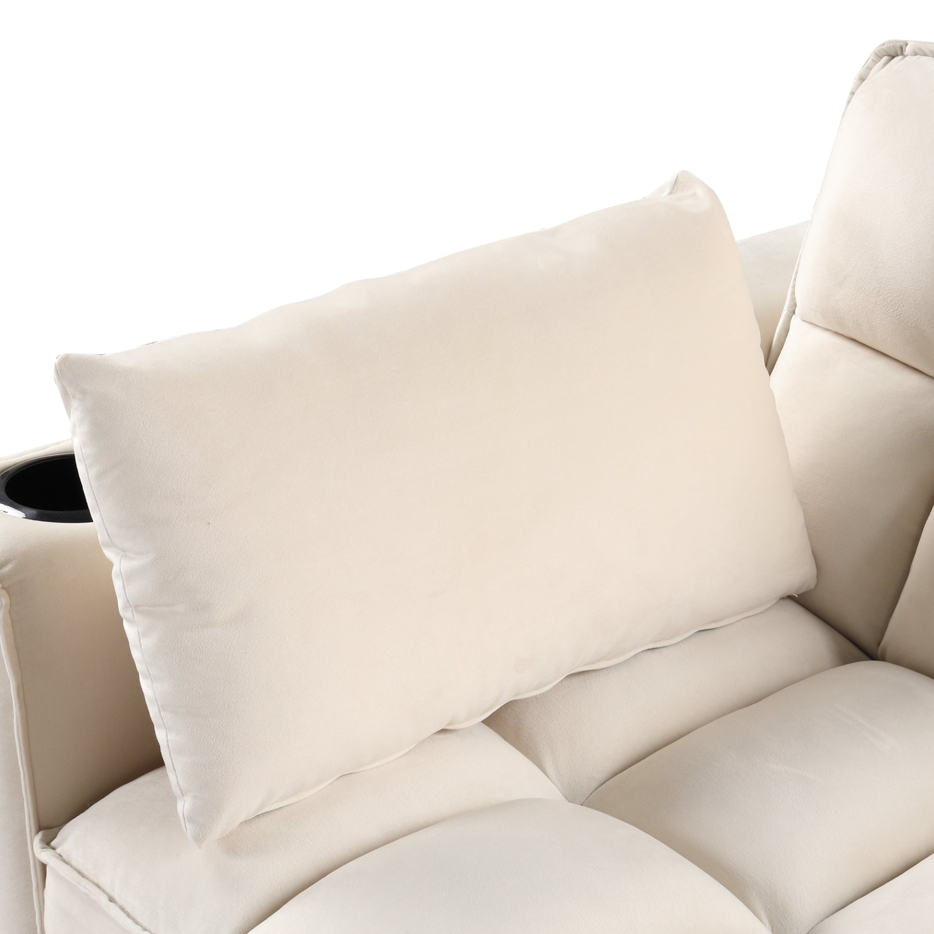 55.3" 4-1 Multi-functional Sofa Bed with Cup Holder and USB Port - Milky White Sensual Secret Boutique