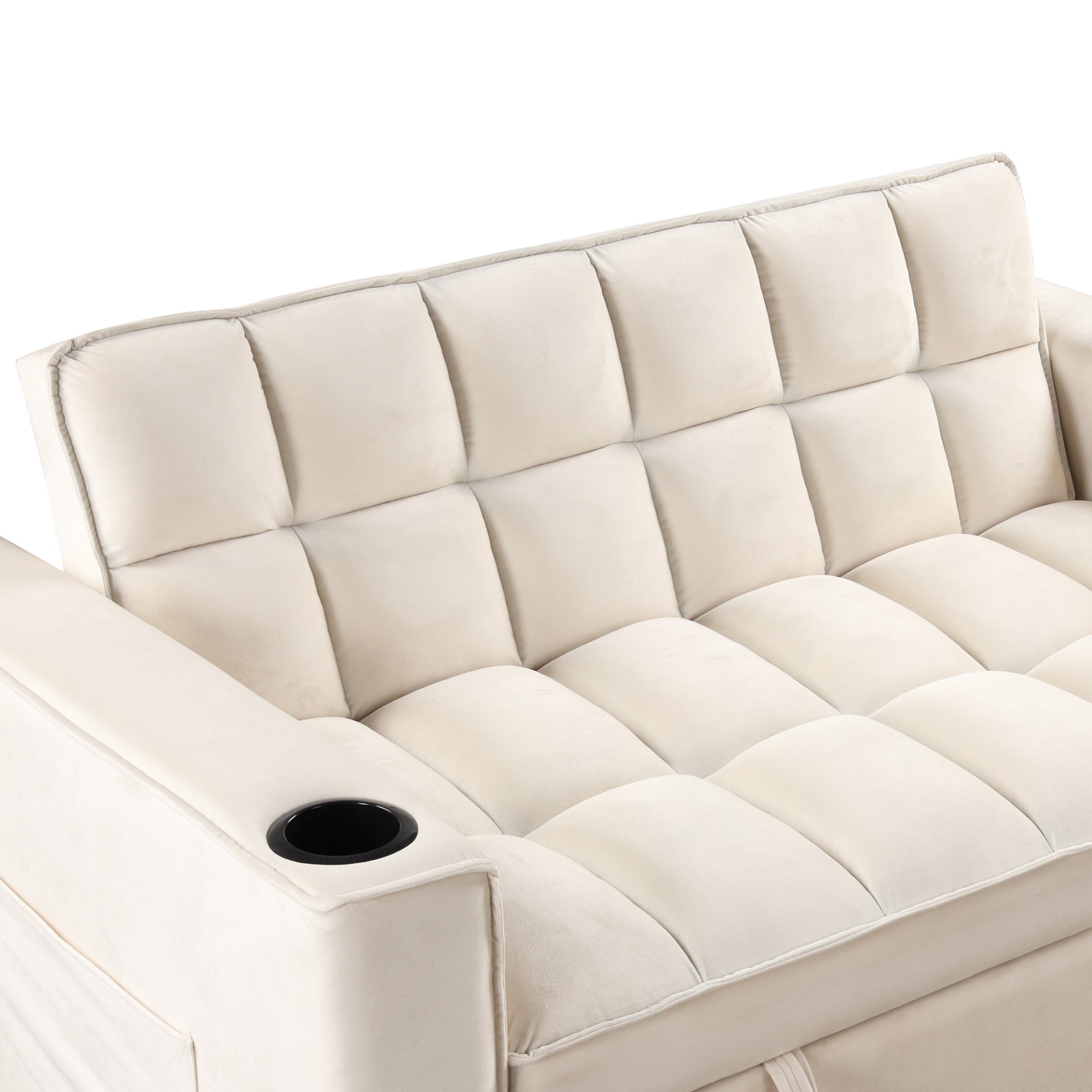 55.3" 4-1 Multi-functional Sofa Bed with Cup Holder and USB Port - Milky White Sensual Secret Boutique