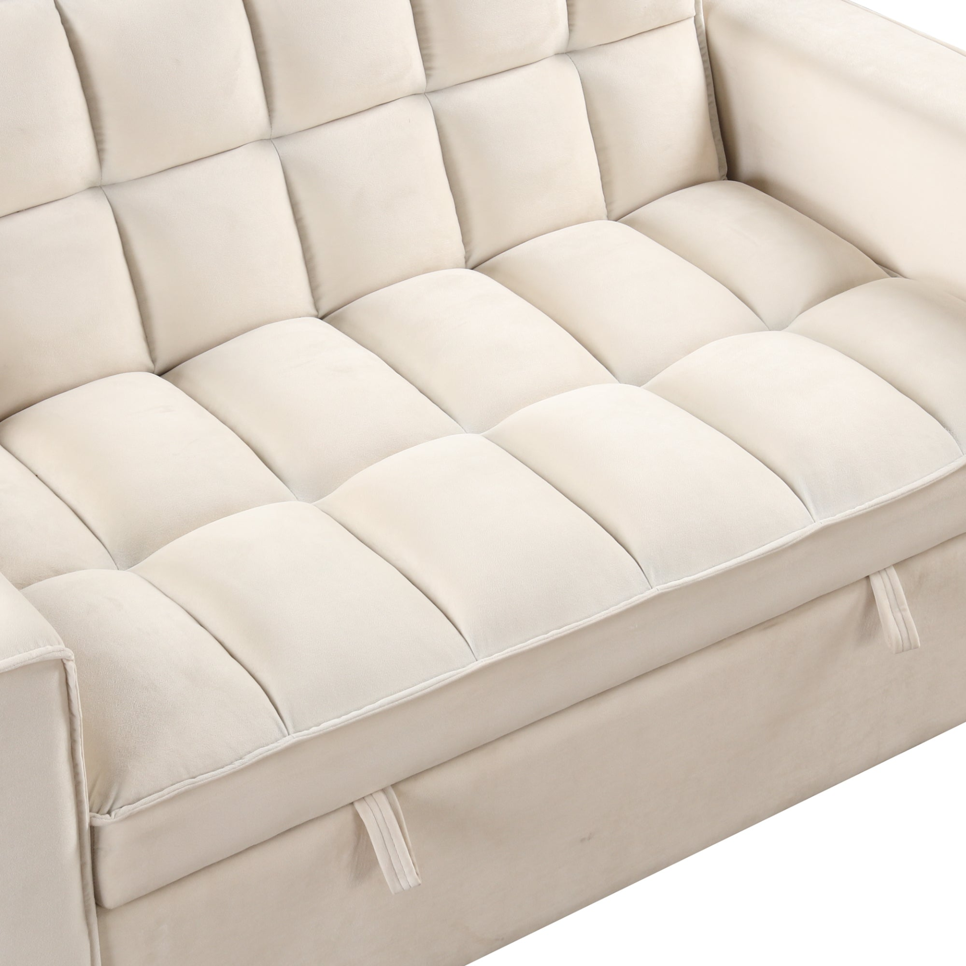 55.3" 4-1 Multi-functional Sofa Bed with Cup Holder and USB Port - Milky White Sensual Secret Boutique