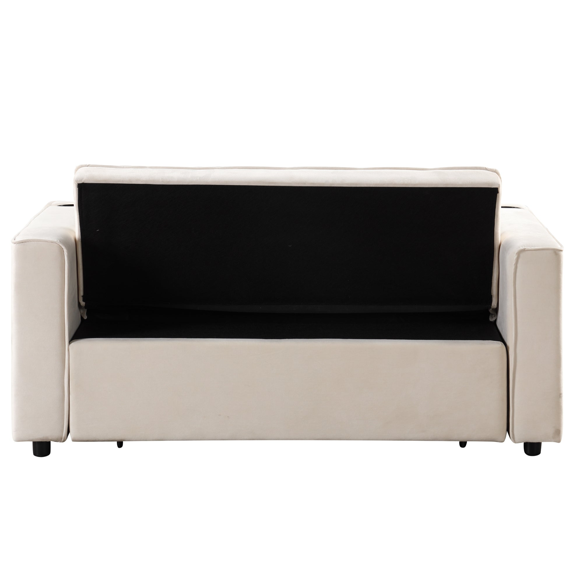 55.3" 4-1 Multi-functional Sofa Bed with Cup Holder and USB Port - Milky White Sensual Secret Boutique