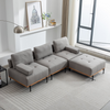 100.7'' L-Shape Sectional Sofa | Comfortable Fabric, Removable Ottoman, Grey Sensual Secret Boutique