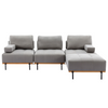 100.7'' L-Shape Sectional Sofa | Comfortable Fabric, Removable Ottoman, Grey Sensual Secret Boutique