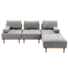 100.7'' L-Shape Sectional Sofa | Comfortable Fabric, Removable Ottoman, Grey Sensual Secret Boutique