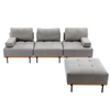 100.7'' L-Shape Sectional Sofa | Comfortable Fabric, Removable Ottoman, Grey Sensual Secret Boutique