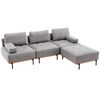 100.7'' L-Shape Sectional Sofa | Comfortable Fabric, Removable Ottoman, Grey Sensual Secret Boutique