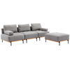 100.7'' L-Shape Sectional Sofa | Comfortable Fabric, Removable Ottoman, Grey Sensual Secret Boutique