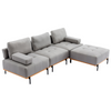 100.7'' L-Shape Sectional Sofa | Comfortable Fabric, Removable Ottoman, Grey Sensual Secret Boutique