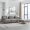 100.7'' L-Shape Sectional Sofa | Comfortable Fabric, Removable Ottoman, Grey Sensual Secret Boutique