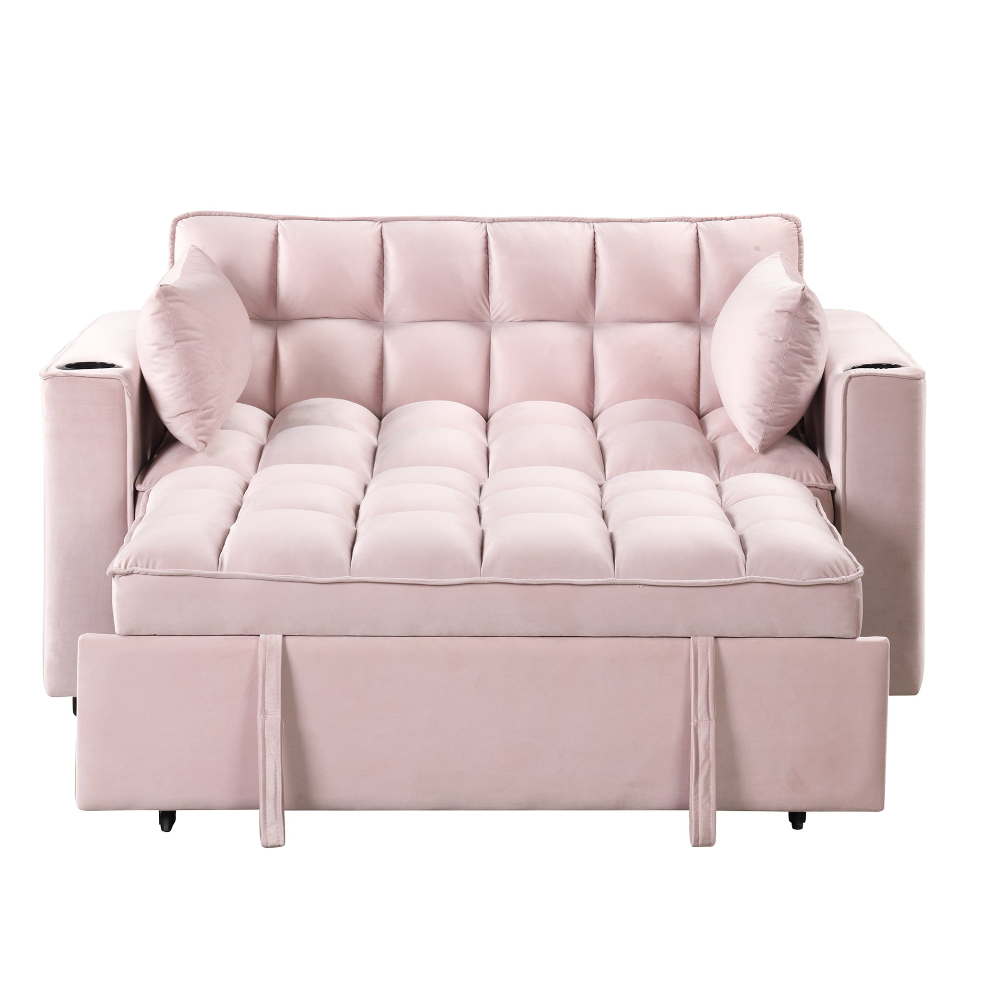 55.3" 4-1 Multi-functional Sofa Bed with Cup Holder and USB Port - Pink Sensual Secret Boutique