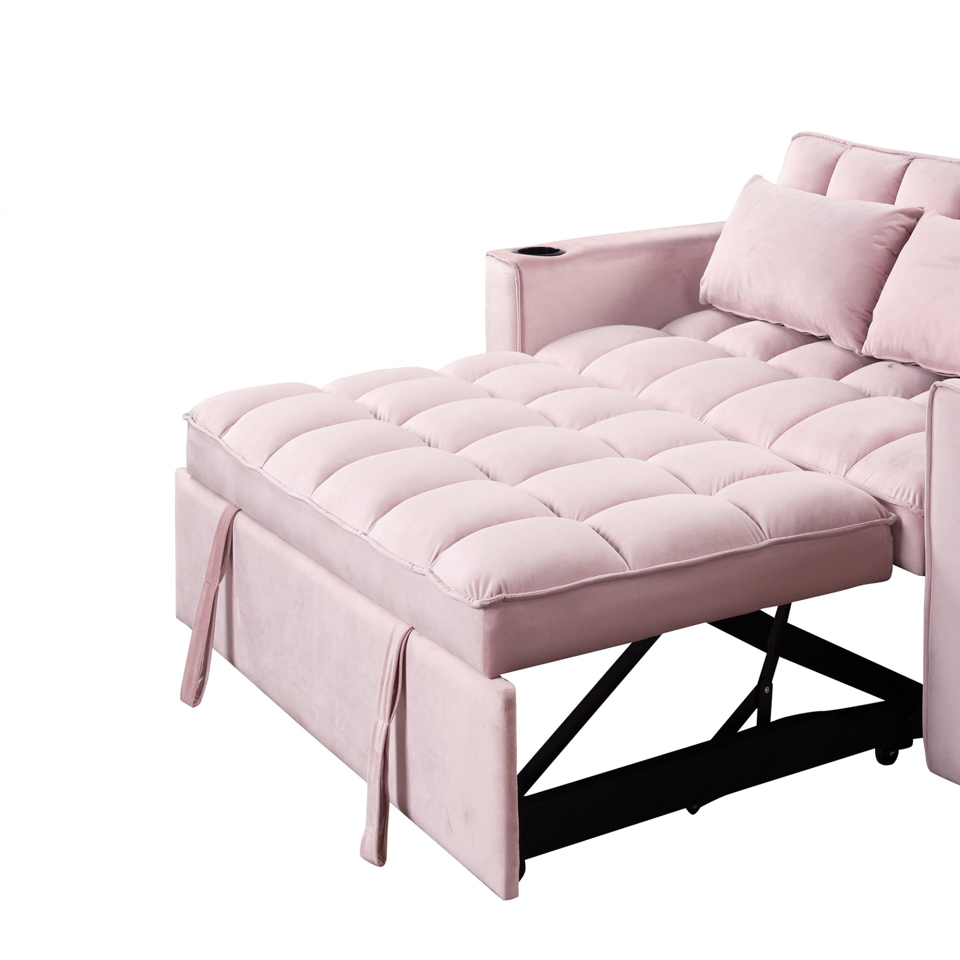 55.3" 4-1 Multi-functional Sofa Bed with Cup Holder and USB Port - Pink Sensual Secret Boutique