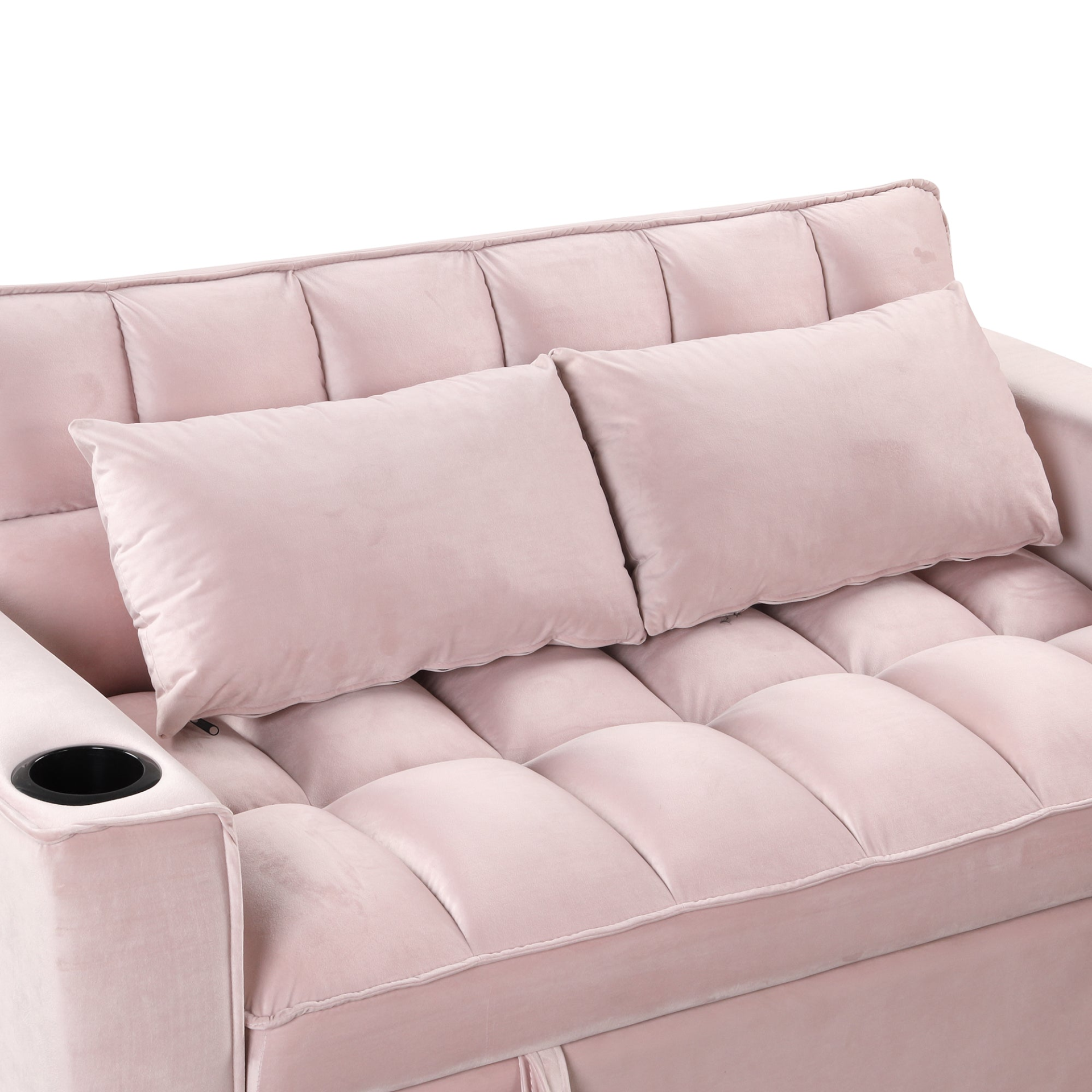 55.3" 4-1 Multi-functional Sofa Bed with Cup Holder and USB Port - Pink Sensual Secret Boutique