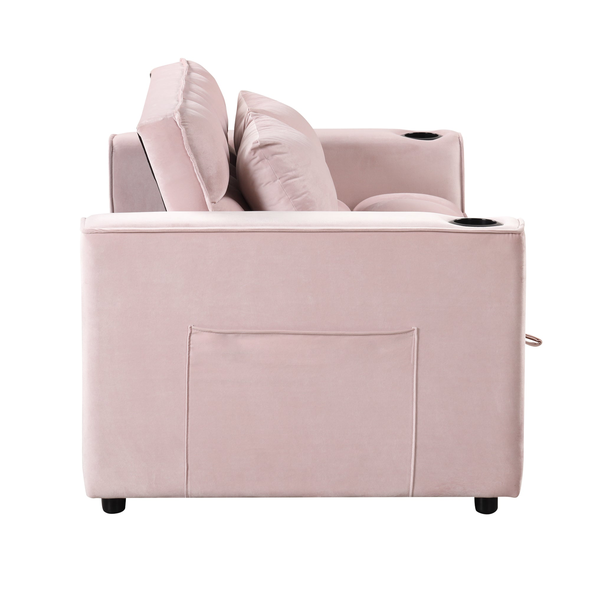 55.3" 4-1 Multi-functional Sofa Bed with Cup Holder and USB Port - Pink Sensual Secret Boutique