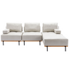 100.7'' L-Shape Sectional Sofa with Removable Ottoman - Comfortable Fabric, Beige Sensual Secret Boutique