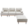 100.7'' L-Shape Sectional Sofa with Removable Ottoman - Comfortable Fabric, Beige Sensual Secret Boutique