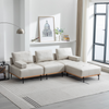 100.7'' L-Shape Sectional Sofa with Removable Ottoman - Comfortable Fabric, Beige Sensual Secret Boutique