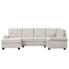 Modern U-Shaped Corner Sectional Sofa Upholstered Linen Fabric Couch - Beige Sensual Secret Boutique